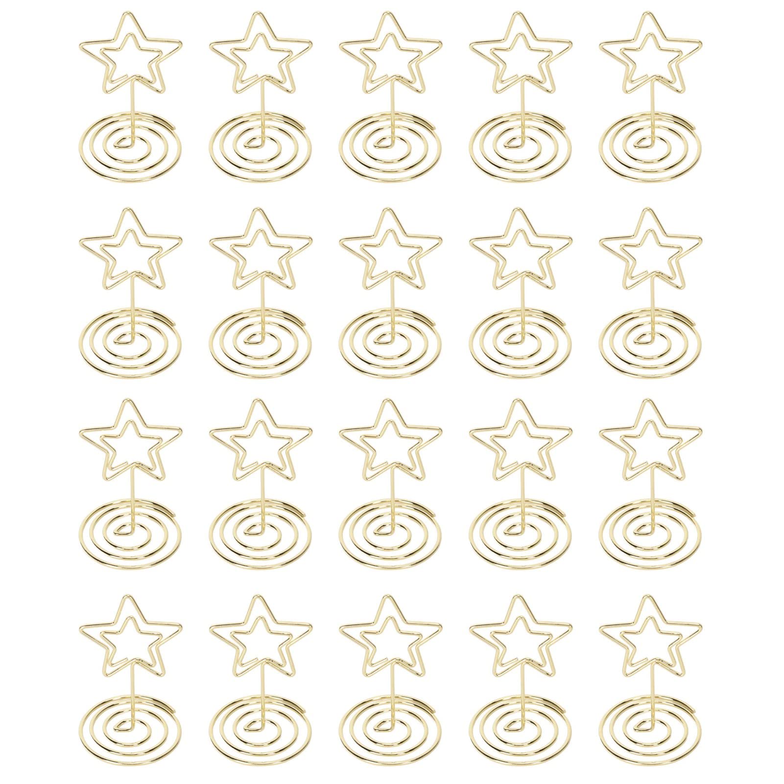 Buachois 20 Pezzi Supporti per Cartellini Segnaposto,Supporto Circolare Inferiore, Filo Metallico, Portafoto, Utilizzato per Appunti di Ufficio, Matrimoni, Ristoranti, Feste di Compleanno