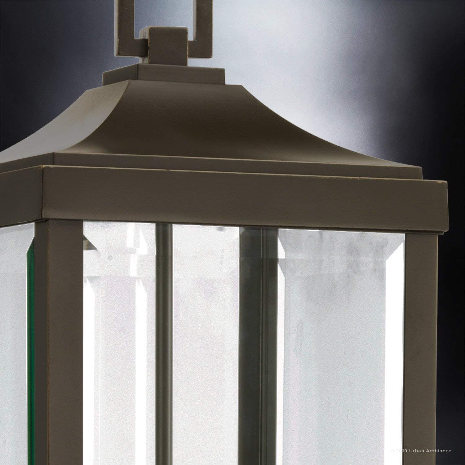 Urban Ambiance Luxury Colonial Outdoor Post/Pier Light, Large Size: 26-7/8" x 9-1/2", with Farmhouse Style Elements, Olde Bronze Finish, UHP1190, Calderdale Collection