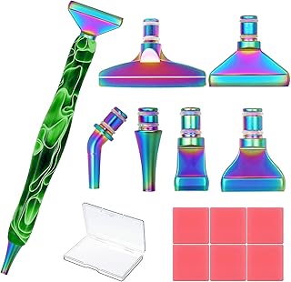 14PCS Diamond Painting Pen Ergonomic Diamond Art Pen with Exquisite Stainless Steel Metal Tips, Comfort Grip and Faster Drilling(Green)