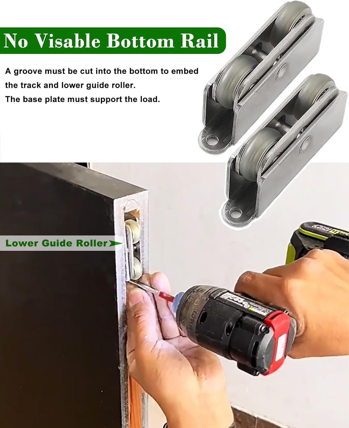 Trackless Ghost Mirror Sliding Door Hardware Kit, Aluminum Pocket Door Track with Soft-Close, Wall Mounted Invisible Barn Closet Door System(34.6in(88cm))
