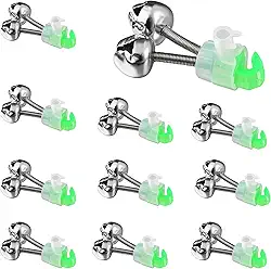 10 sinos de vara de pesca, alarme duplo para vara de pescar, 4 cm, verde galvanizado, indicador de mordida de peixe portátil reutilizável para indicadores de mordidas noturnas