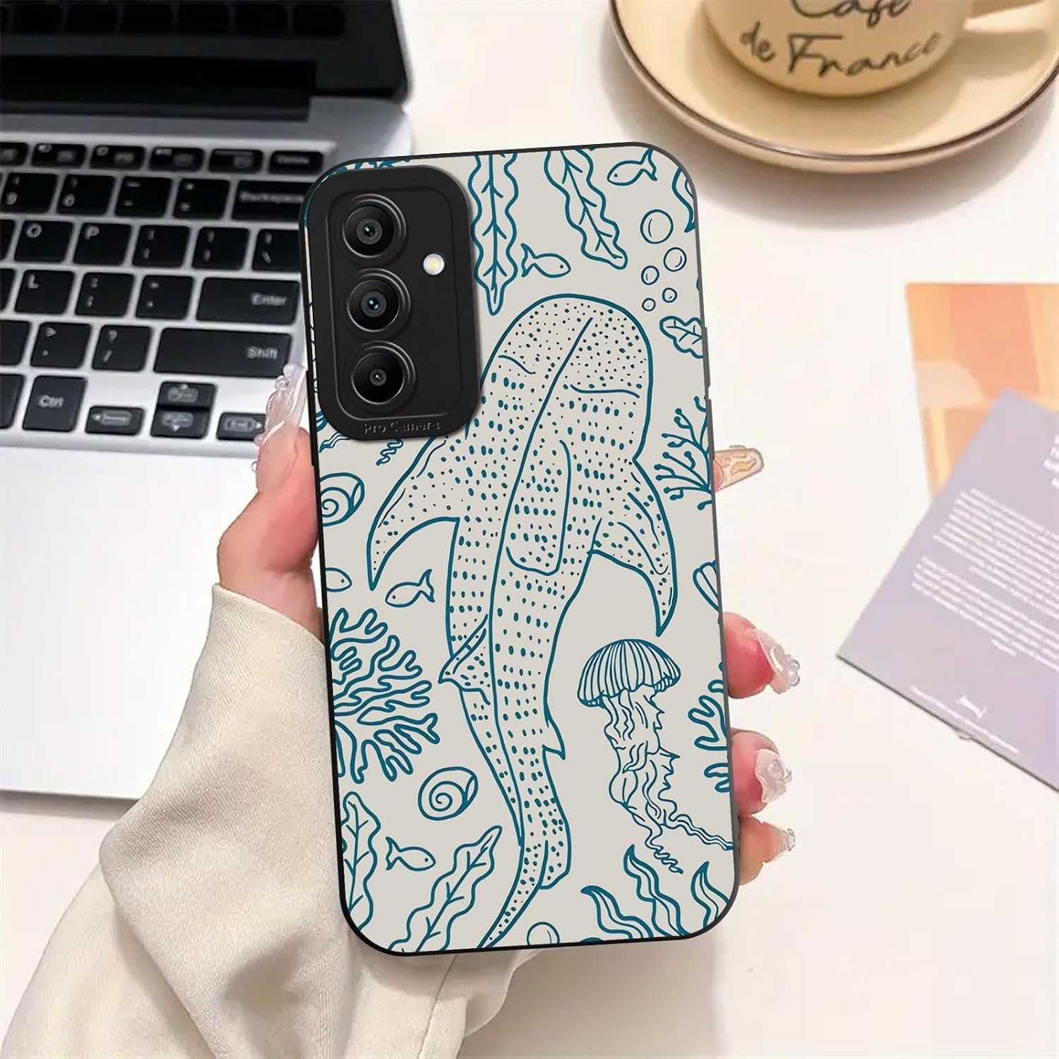 Aesthetics Summer Ocean Whale Phone Case for Samsung Galaxy A15 5G Case Girly Pattern Shockproof Soft Protective for Women Men Phone Cover Funda for Samsung A15 5G 6.5 Inch image 4