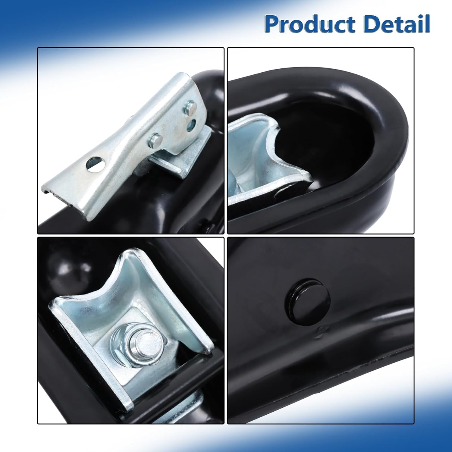 Silscvtt A-Frame Trailer Coupler 2 Inch Hitch Ball Black 5000 Lbs Capacity
