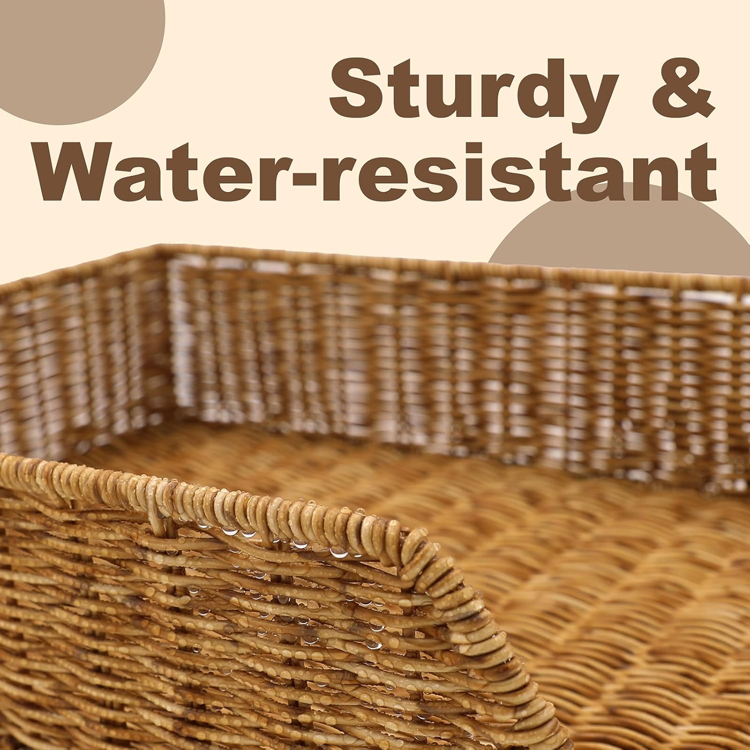 myHomeBody Wicker Paper Organizer, Letter Tray, Paper Organizer for Desk, Resin Wicker 1 pc, Tan