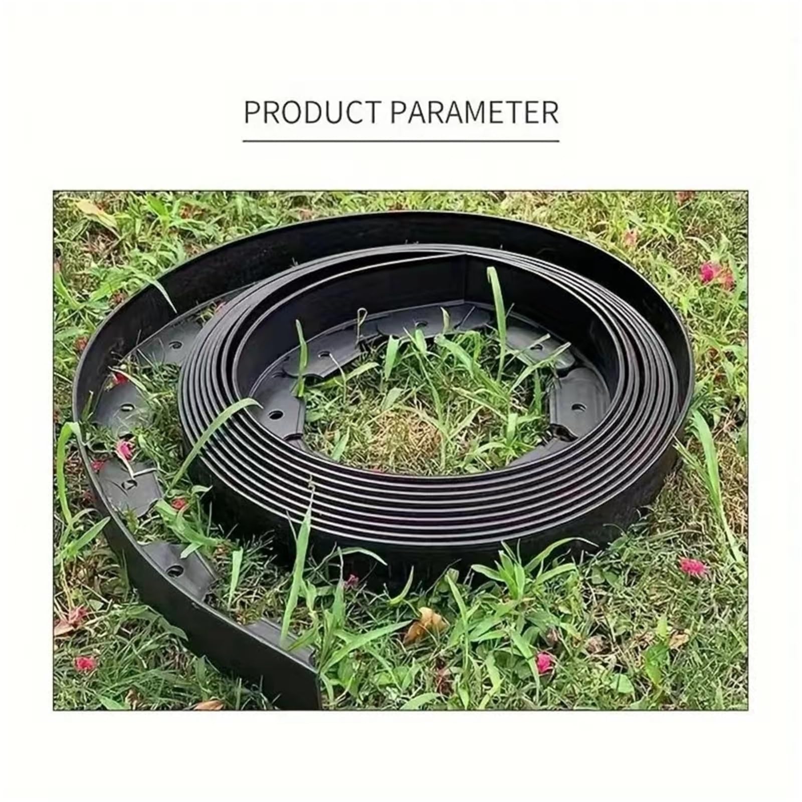 Flexible Rasenkante aus Kunststoff 10M Fixed Garden Barrier Lawn Plastic Border Landscape Edging Edge Kit with 30 Anchoring Spikes Easy Install(Brown)