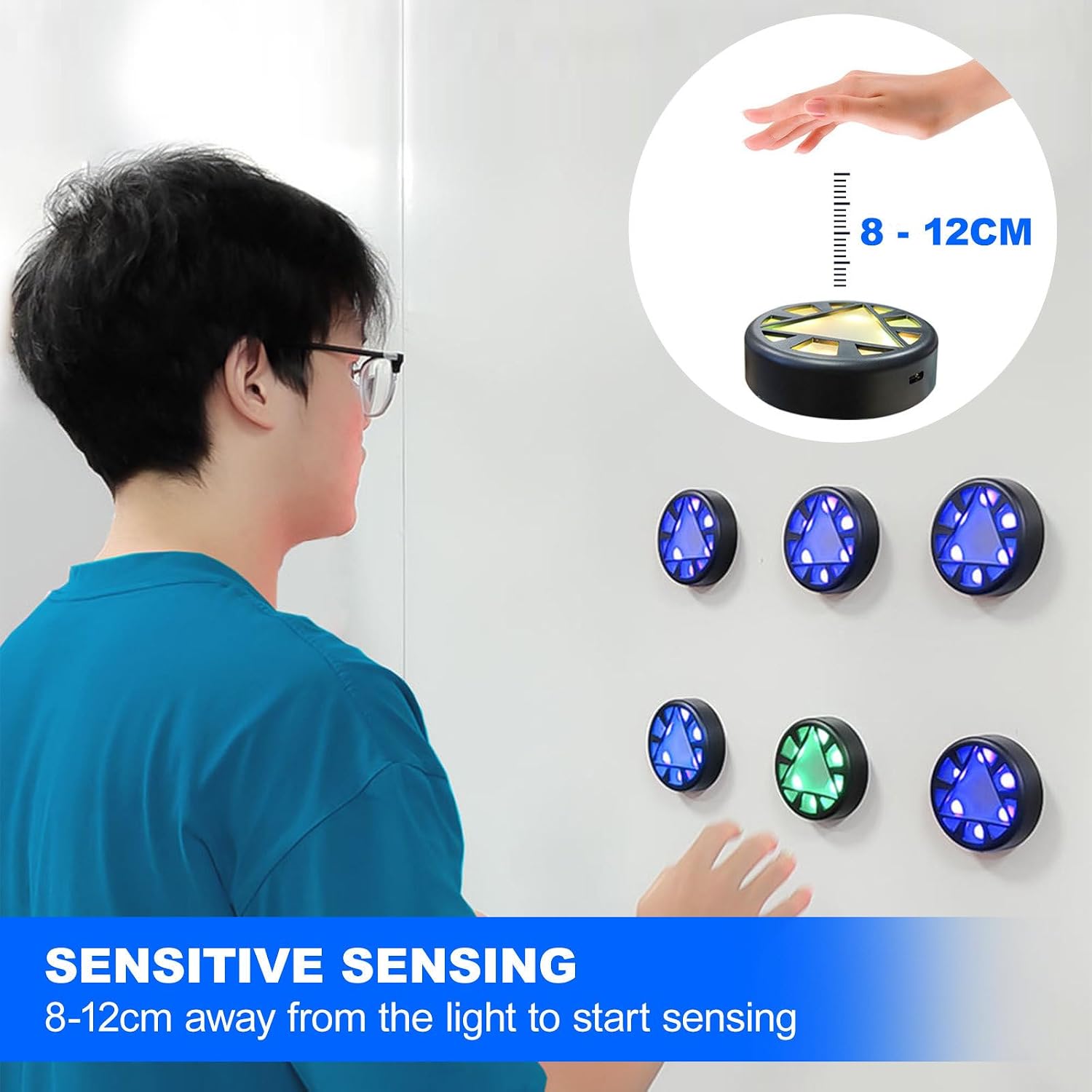 LED Light Pods Reaction Training-Improve Speed&Agility,Sensing Distance:8-12cm|Number of Extinguished Lights/Reaction Time Displayed,Flash Reflex Pods,6 Modes Agility Reaction Lights