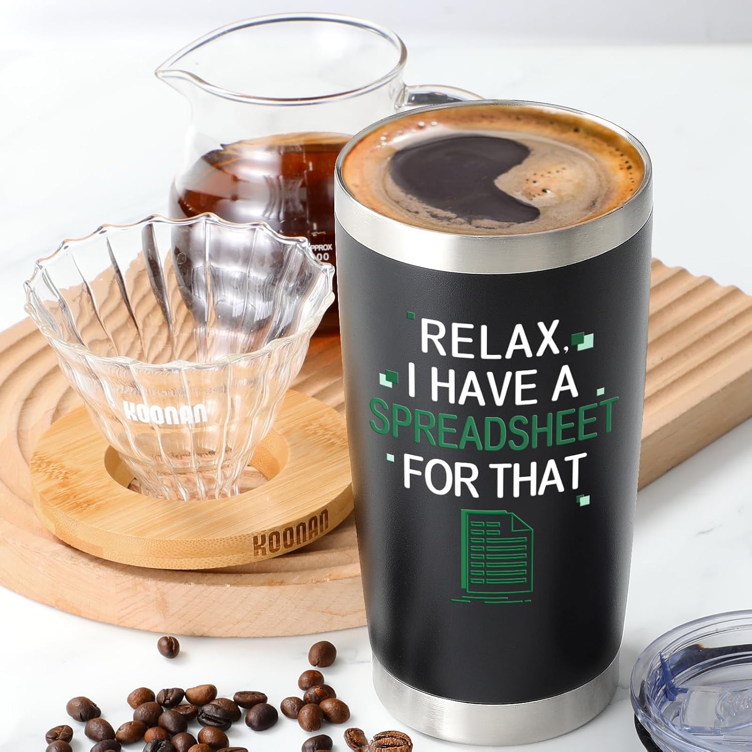 Lifecapido Best Boss Gifts for Men, Relax I Have A Spreadsheet for That Tumbler with Card, Funny Christmas Birthday Accountant Spreadsheet Gifts for Boss Male Manager Men(20oz, Black) - Image 2