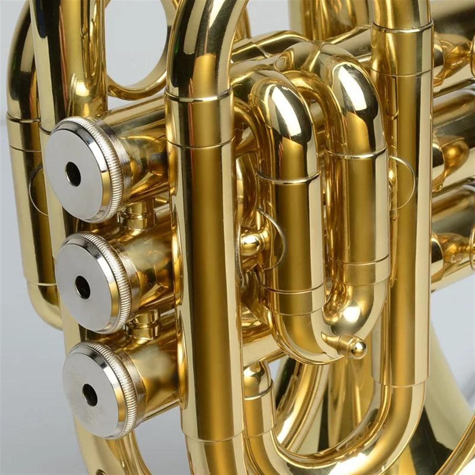 Trompeten Messinglack B-Trompete Kornett Mini-Taschentrompete Edelstahl Professionelles Trompetenmusikinstrument