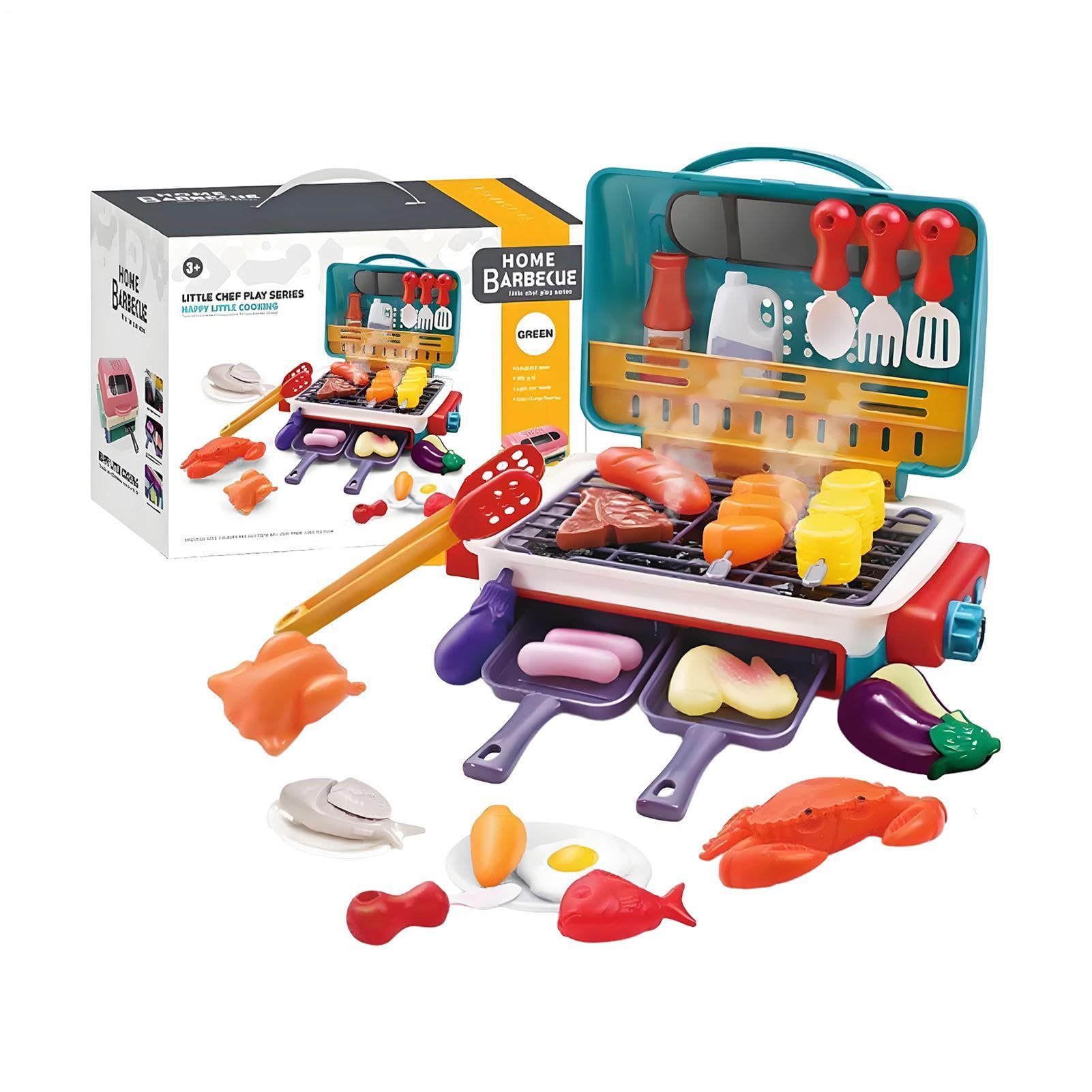 Giocattoli Barbecue per – Cibo Da Gioco A Colori Cambianti, Effetti Di Luce Sonora Sfrigolante, Set Di Con Fumo Vero E Suono, Set Da Cucina Da Gioco Al Coperto