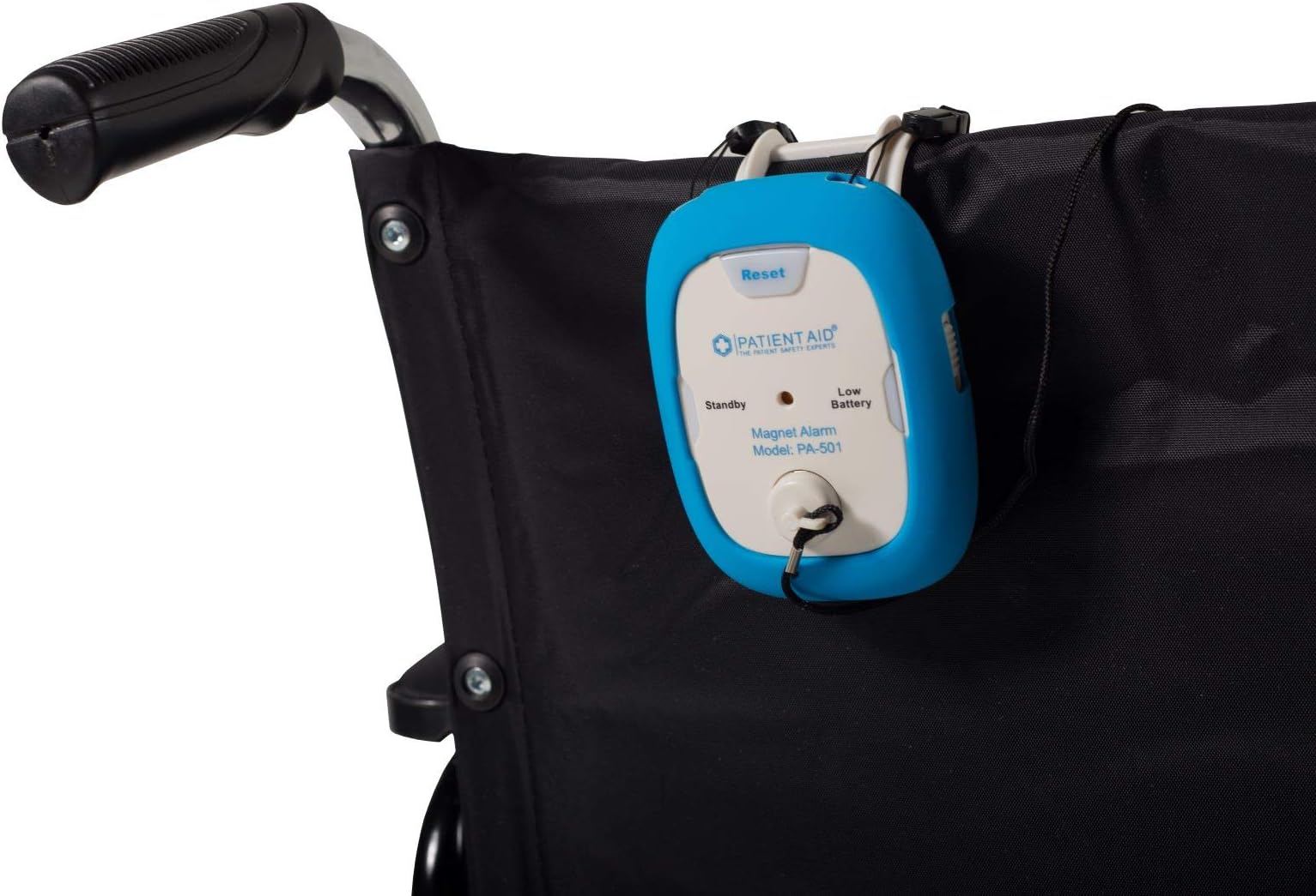 Chair & Bed Alarm : Magnet Pull Cord Alarm for Elderly & Dementia Patients :: Helps Prevent Falling & Wandering :: Comes with Battery, Magnetic Caregiver Alert & 3 Mounting Options by Patient Aid