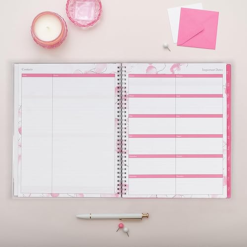 Miniatura 7 de Blue Sky Agenda semanal y mensual 2024, enero a diciembre, 8.5 x 11 pulgadas, cubierta de bolsillo transparente, encuadernada con alambre, orquídea