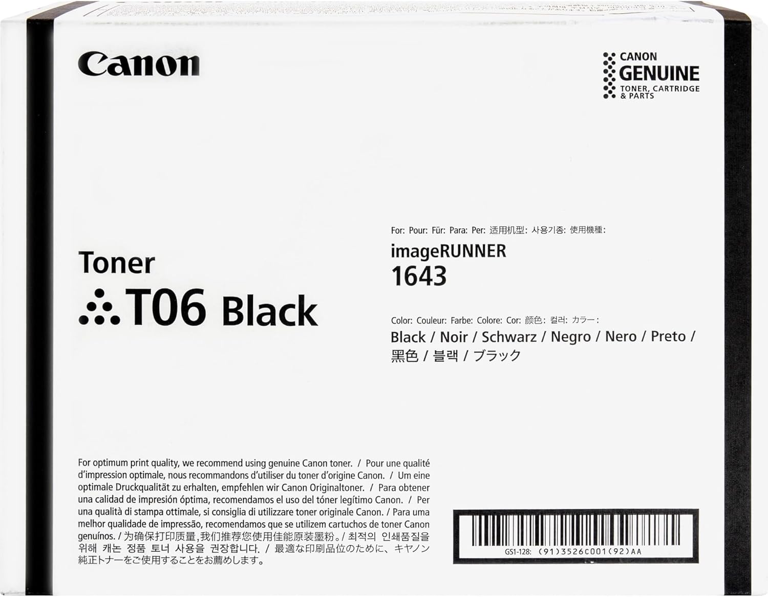 Canon, CNMT06, T06 Toner, 1 Each