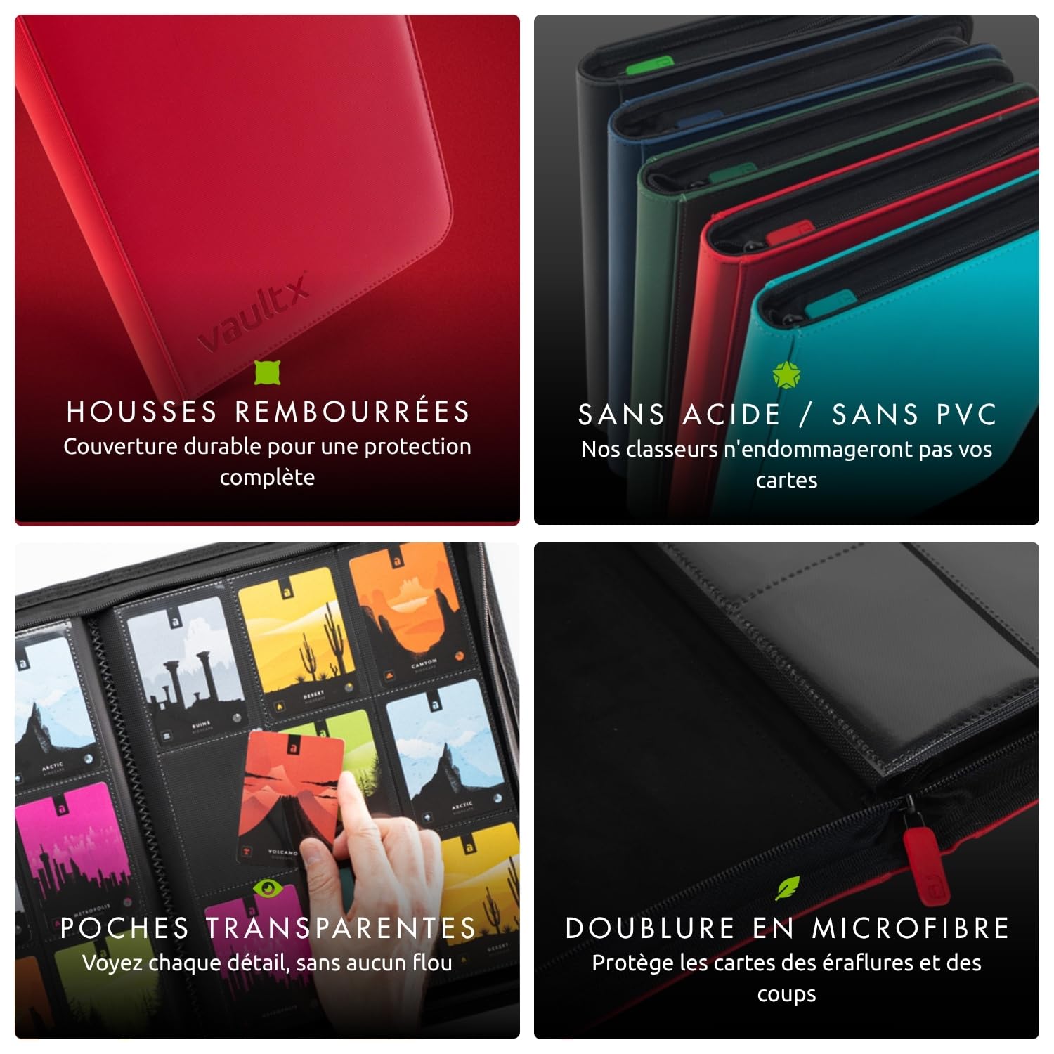 Classeur Cartes Vault X 360 Places | 9 Poches Page, Fermeture Éclair | Protection Premium EXo-Tec