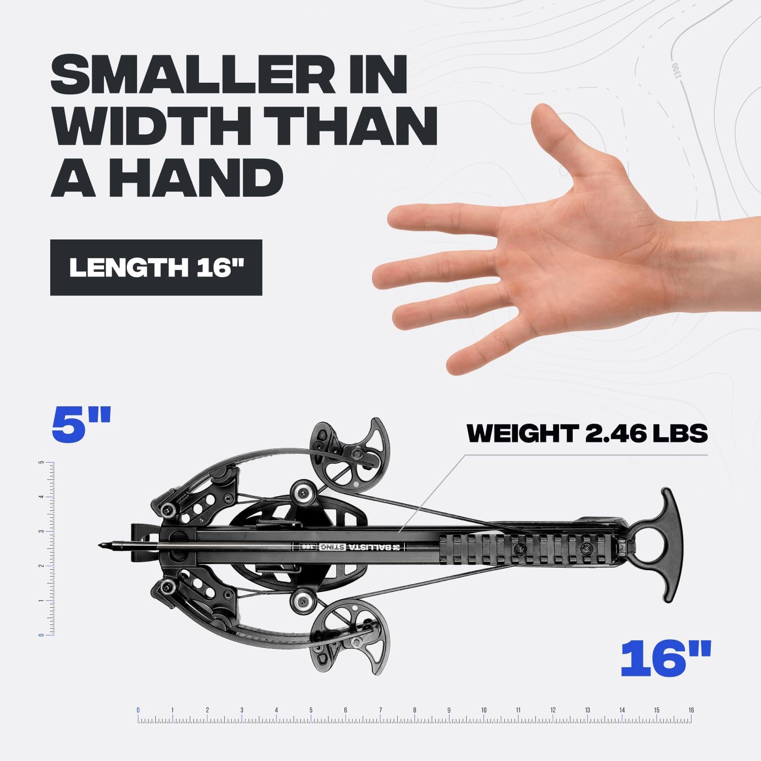 BALLISTA BAT Compound Mini Crossbow - Small Crossbow for Hunting, Fishing and Target - 300 FPS, 130 Lbs, 2.46 lbs