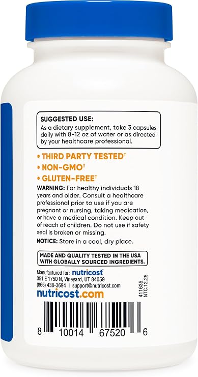 Nutricost Turmeric Curcumin with BioPerine, 2300mg, 120 Capsules, GMO-Free