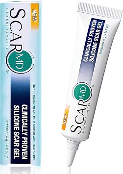 ScarMD Silicone Scar Gel - 6g - Scar Cream, Scar Removal for Acne, Surgery, C-Section & Stretch Marks - Natural Occurring Silicones & Vitamin E Scar Treatment, Scar Removal Cream Reduce Discomfort
