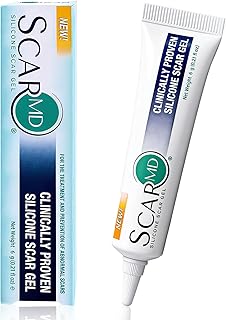 ScarMD Silicone Scar Gel, 100% Pure Scar Cream, Advanced Scar Cream for Surgical Scars, Keloids & Stretch Marks | Clinically Proven Treatment for Old & New Scars (0.21 oz)
