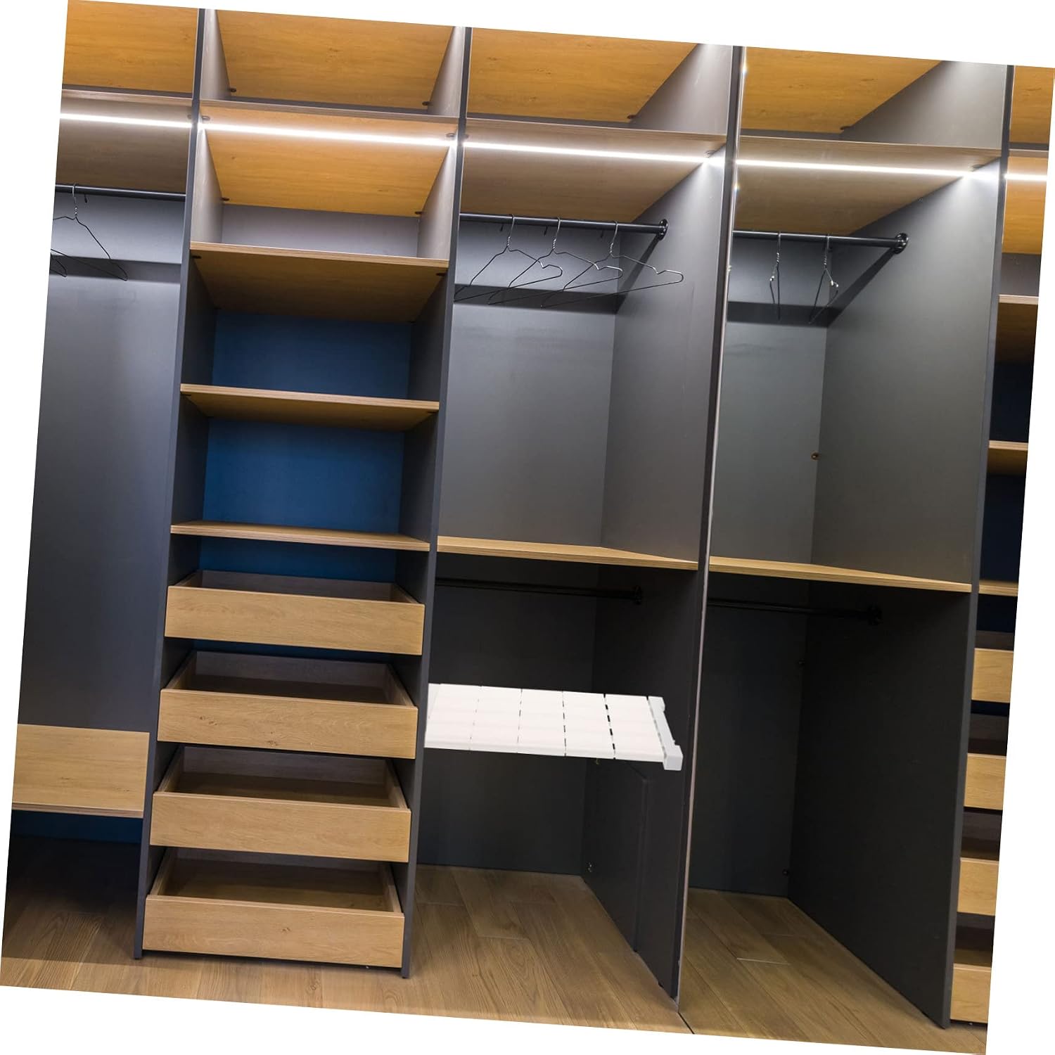 Space-Saver Closet Dividers Stackable Wire Shelving Tension Shelf Organizer