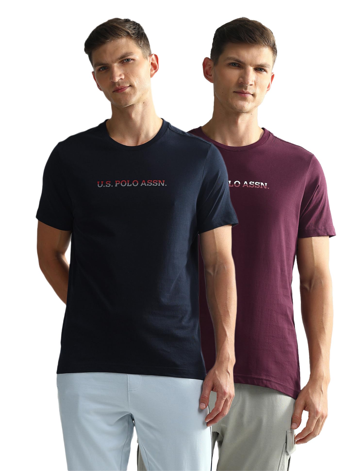 u.s. polo assn. Mens OEE02 Brand Print Cotton Lounge T-Shirt - Pack of 2-picture-43