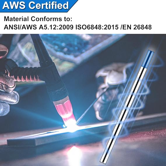 for TIG Welding Tungsten Electrodes 2% Lanthanated WL20/EWLa-2 (Blue) 1.6 x 175mm 5Pcs & 2.4 x 175mm 5Pcs for TIG Welder 7