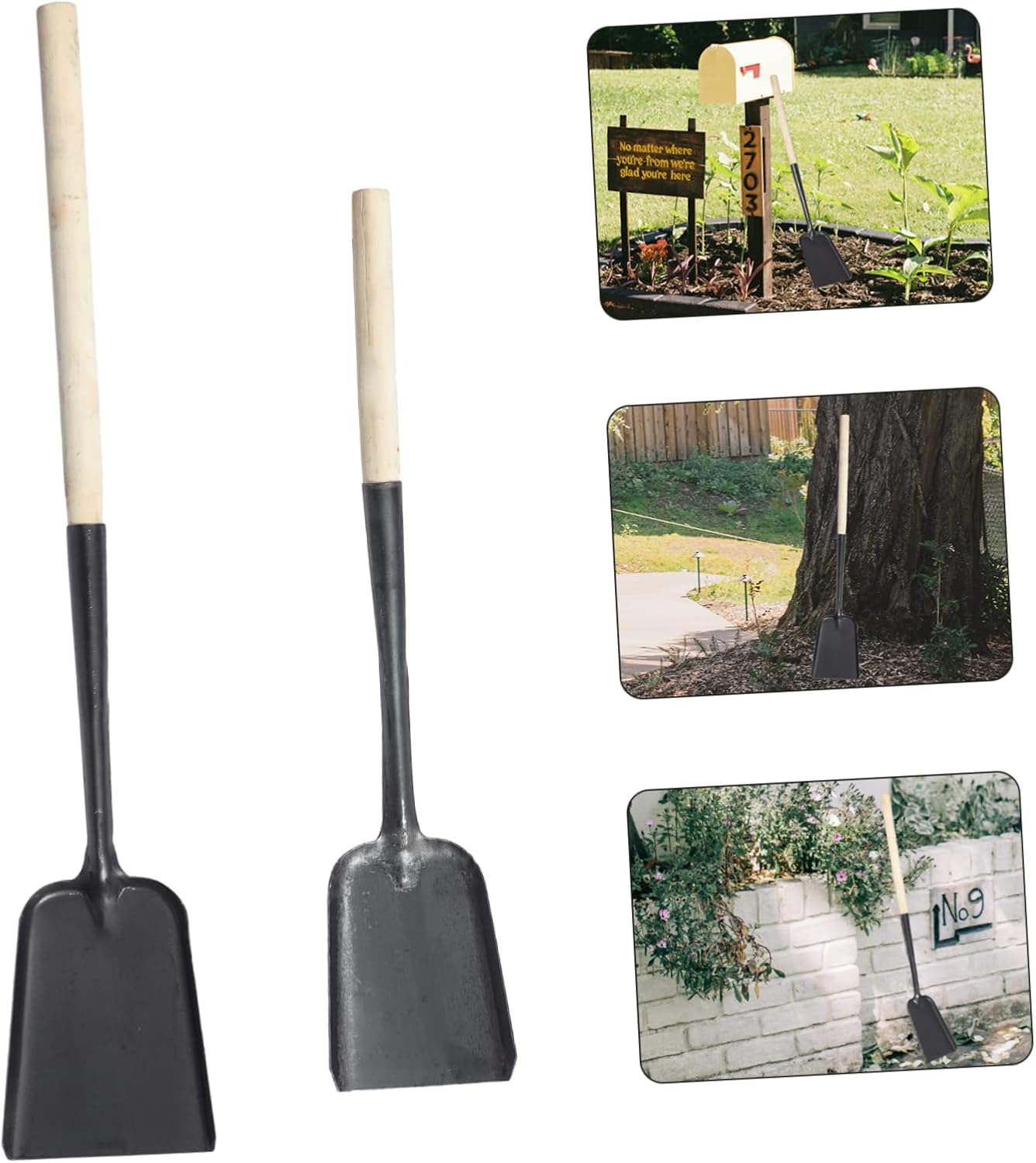 2Pcs Long Handle Coal Shovel and Grill Ash Shovel Stainless Steel Fireplace Cleaning Tool for Home and Kitchen for Fire Pits and BBQ Grilling