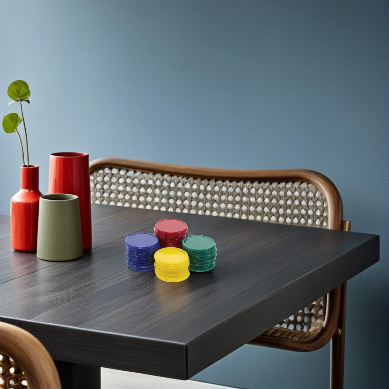 UKCOCO Transparente Kunststoff Bingo Chips 38mm 160 Stück Blanko Spielchips für Lernspiele Mathematik im Klassenzimmer Zählmarker für Gruppen Familienspiele