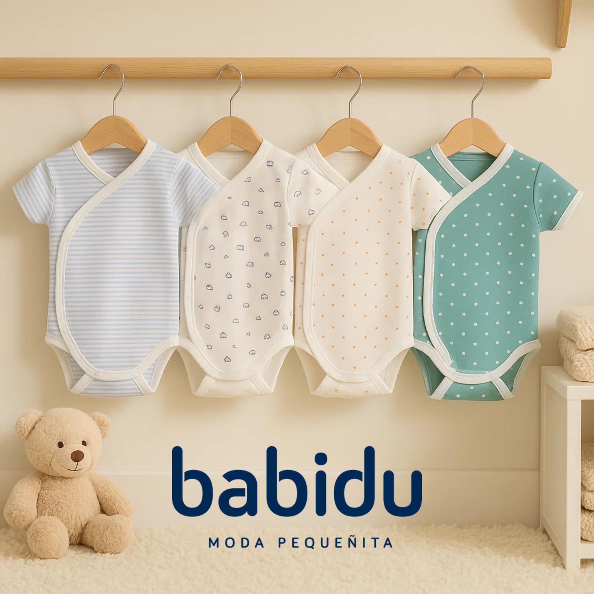 BABIDU Body niemowlęce z krótkim rękawem, 100% miękka, oddychająca bawełna, unisex, odzież dla niemowląt, chłopców i dziewczynek, body dla noworodków, idealne do skóry wrażliwej i na co dzień