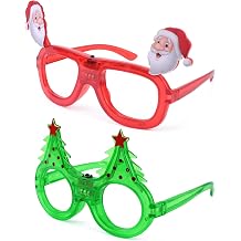 Karsaer 2 PCS Christmas Light Up Flashing Party Glasses, LED Christmas Party Sunglasses