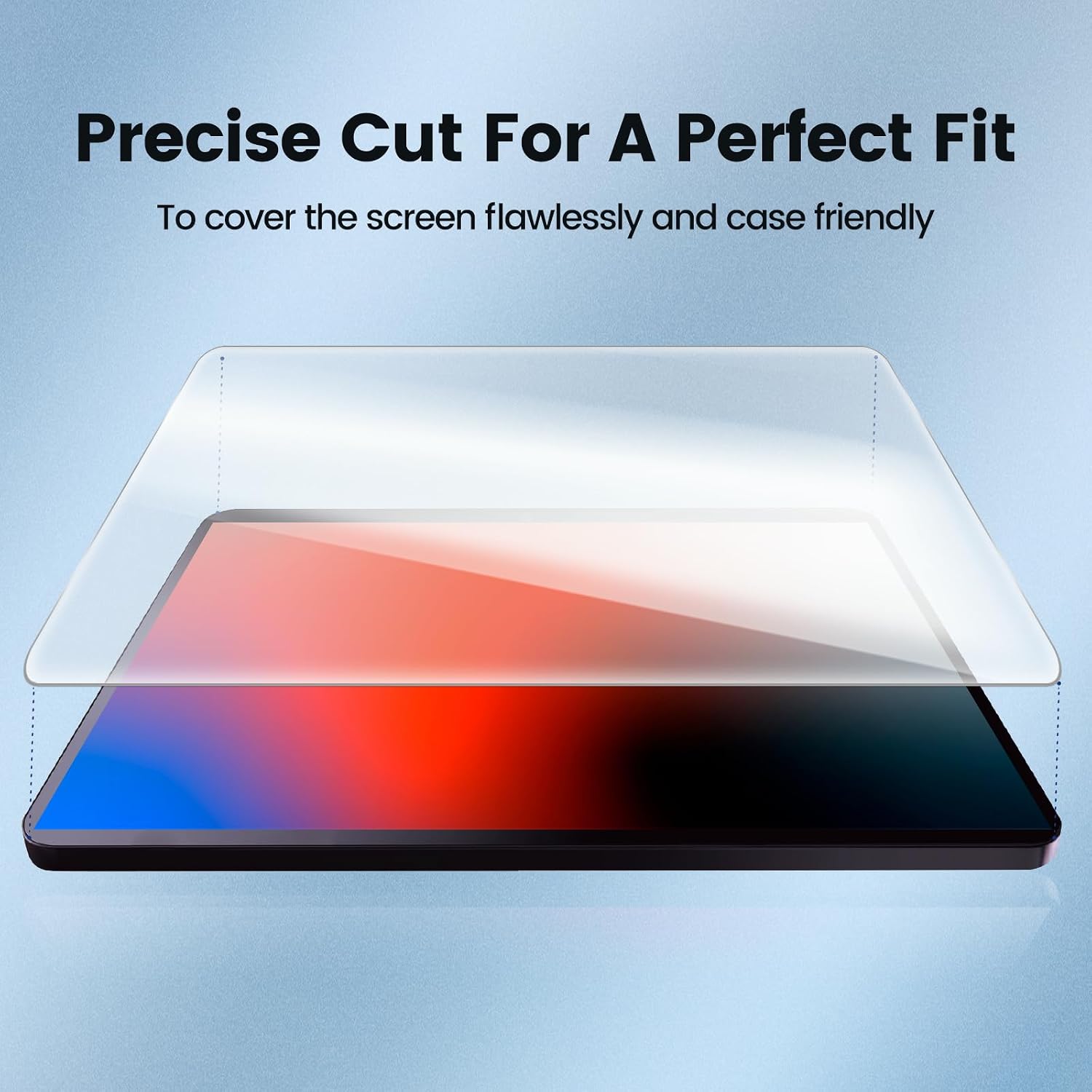 MESWAO 2 Pack Screen Protector 15.6 Inch Tablet, Tempered Glass Film Only 15.6" Large Tablet, 9H Tempered Glass Film, Anti-Scratch, HD Clear