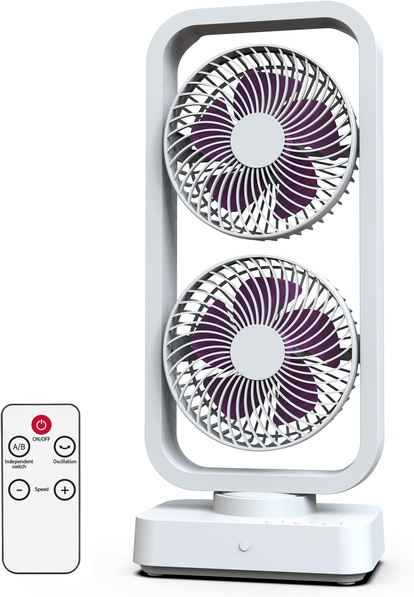 SLENPET 10000mAh Oscillating Tower Fan with Remote, 16 inch Cordless Rechargeable Camping Fan, Battery Operated Desk Fan, Portable USB Fan for Home Outdoor, 3 Speeds