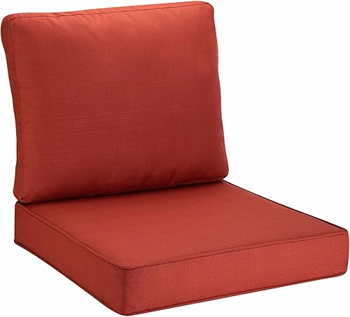 Juego de 2 cojines para sillas de exterior, cojines de asiento profundo para muebles de patio, 24 x 24 pulgadas, cojines de exterior para muebles de