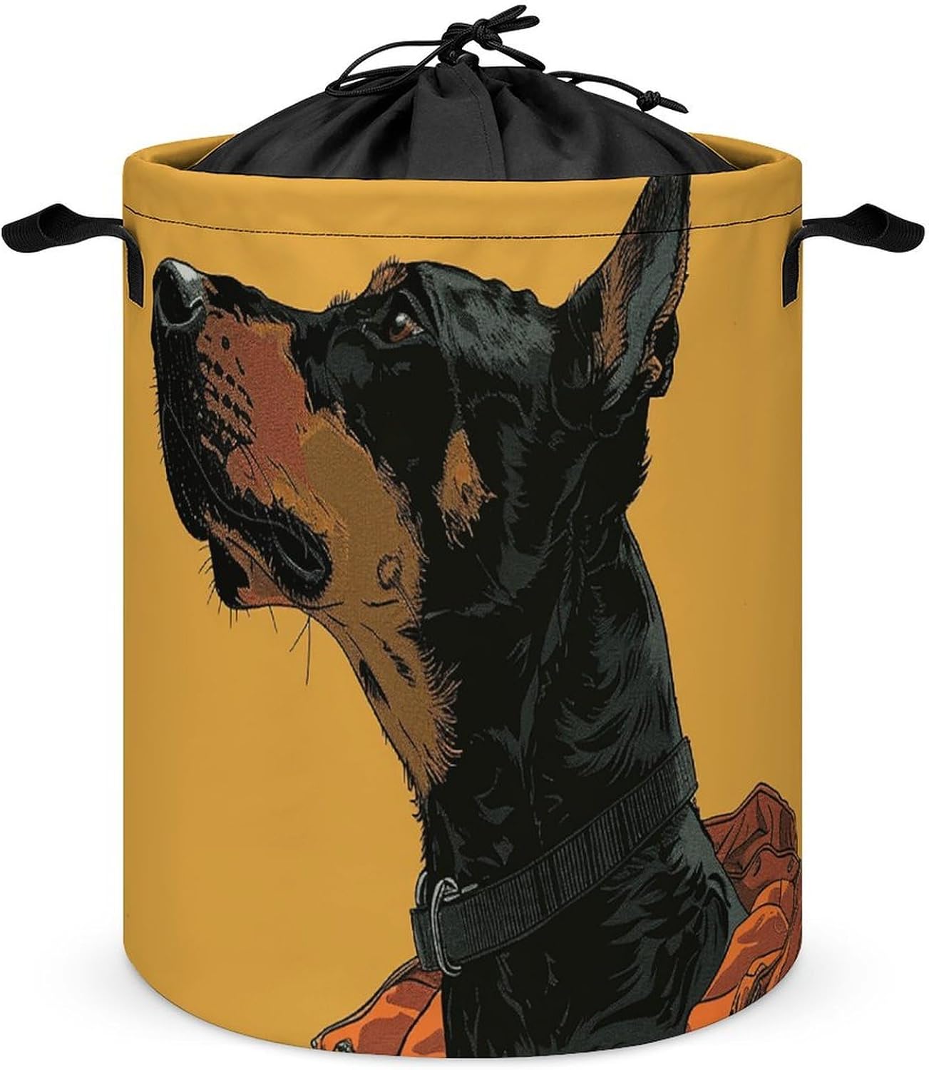 Laundry Basket Hamper Waterproof Dirty Clothes Hamper Anime Dog Art Collapsible Washing Bin Clothes Bag with Handles Freestanding Laundry Hamper for Bathroom Bedroom Dorm Travel