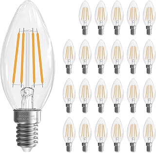 Candelabra Light Bulbs, E12 LED Bulb Dimmable 2700K Warm White, 24 Pack