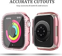 Vista 4 de Haojavo Paquete de 5 fundas brillantes para Apple Watch de 1.575 pulgadas SE 3 (2025)/SE 2/SE/Series 6/5/4 con protector de pantalla de vidrio