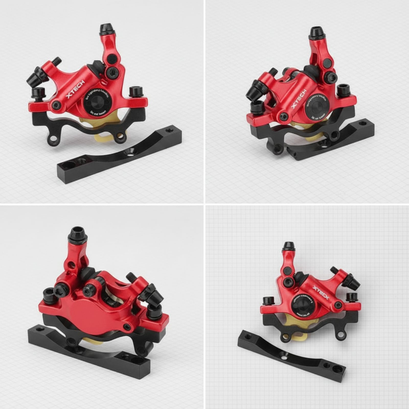 Scheibenbremszange Hydraulik mit Hebelarm Und Schlauchanschluss Adapter für Elektroroller Bremsumrüstung Reparaturset Aluminiumlegierung für Wartung Und Ersatzteilbedarf, color to 2