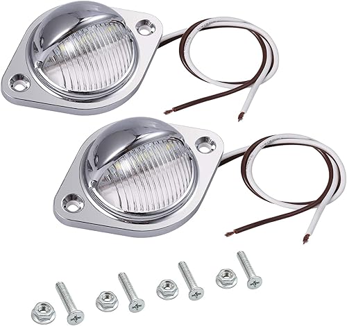 Miniatura 7 de Justech 2 luces LED para matrícula, 3 LED, impermeables, resistentes a los golpes, 12 V y 24 V para camiones, SUV, remolques, caravanas, camiones y