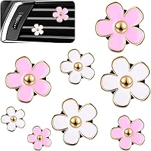 8 Stück Auto Zubehör Innenraum Frauen, Gänseblümchen Blumen Lufterfrischer Clip Auto Diffuser Deko Innendekorationszubehör Car Vent Clips für Wohnzimmer Büro (Rosa)