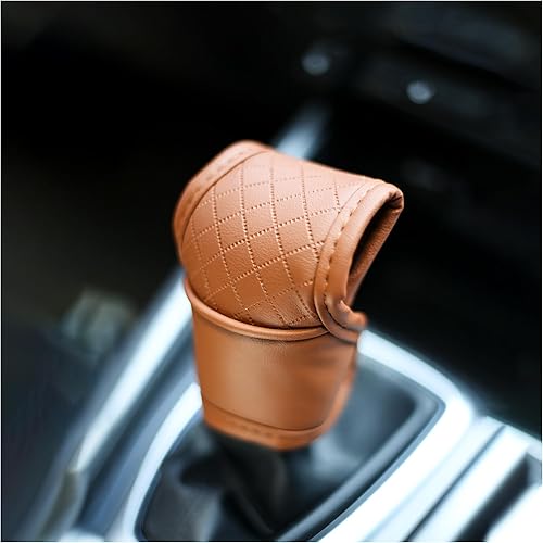 IHOTDER Funda de cuero para palanca de cambios de automóvil, cubierta antideslizante para pomo de palanca de cambios automático, decoración de