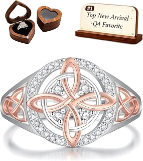 Handmade Witch's Return-Knot Protection Ring - Silver Plated Copper with Rose Gold Knot, Symbolic Talisman for Loved Ones