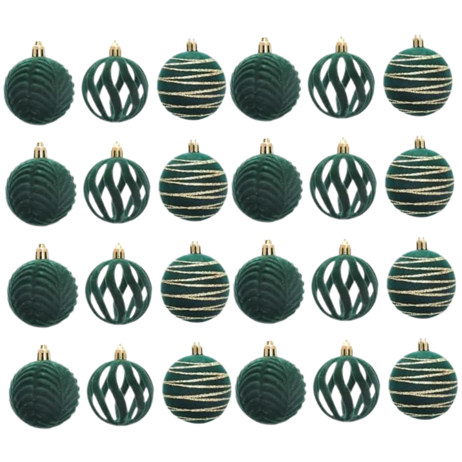Boules de Noël en velours vert pour une décoration de table et de couronne festive