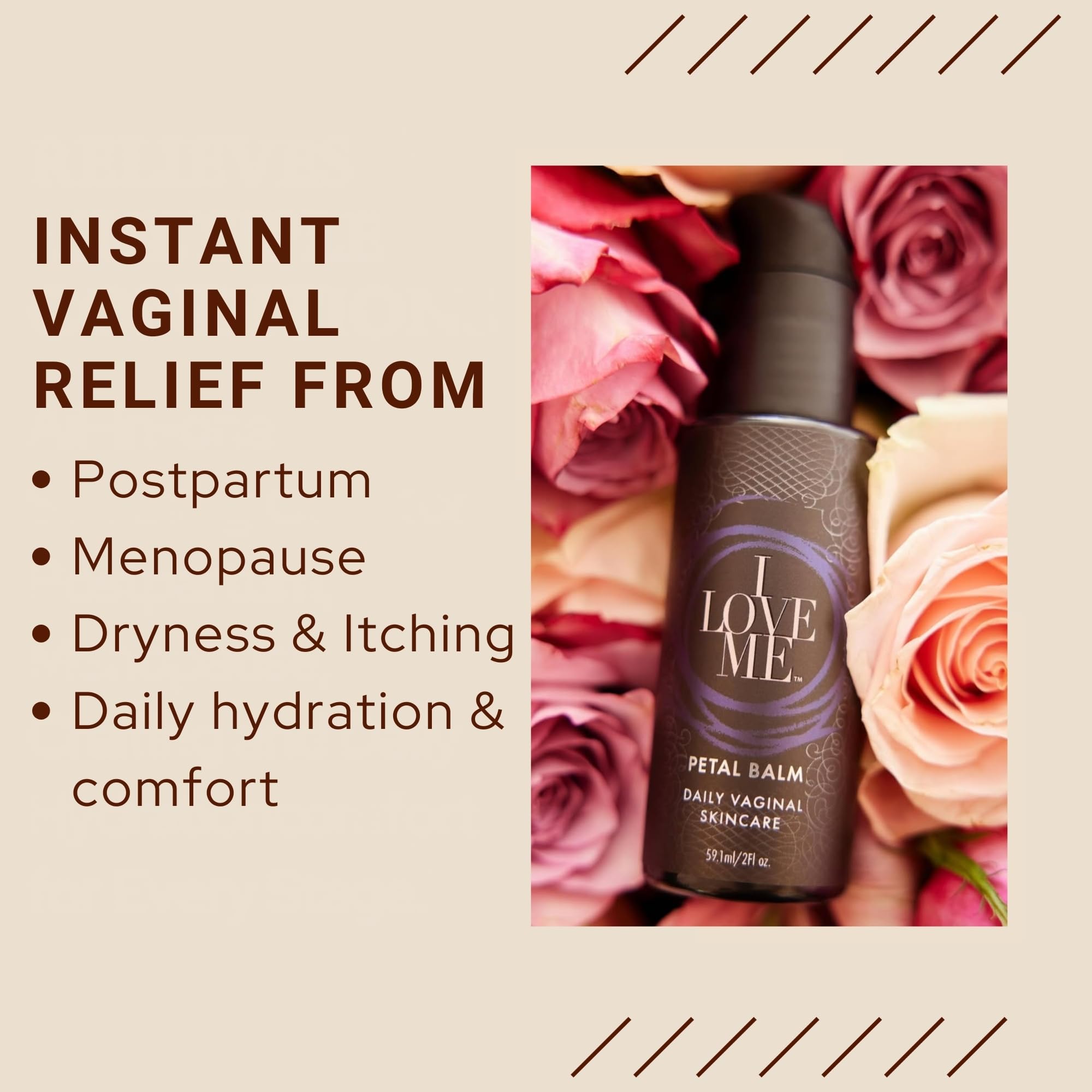 Petal Balm Daily Vaginal Skincare - Vulva Balm for Vaginal Dryness & Itching - Clinically Tested Hormone-Free Natural Vaginal Moisturizer for Sensitive Vulvar Skin - Intimate Feminine Care - 2Fl Oz