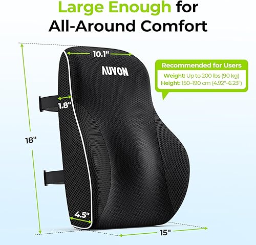 Miniatura 7 de Almohada AUVON de apoyo lumbar para silla de oficina con protuberancia patentada para soporte de la parte baja de la espalda, artículos ergonómicos