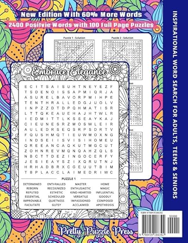 Inspirational Word Search For Adults, Teens & Seniors: Large Print Word Search Puzzle Book To Keep The Brain Active & Mind Relaxed With Positive, Uplifting & Good Vibes Words #TOP1