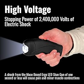 Mace Personal Safety Kit - Mace Pepper Spray (0.42 oz), Rechargeable Ergo Stun Gun with Bright LED Light, 130dB Personal Safety Alarm with Built-in Whistle, Self Defense for Women & Men - Black