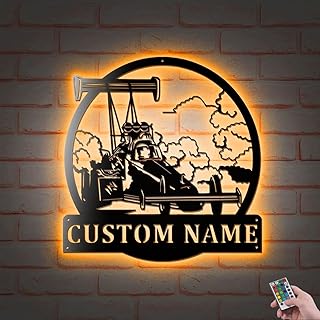 Custom Top Fuel Dragster Metal Wall Art Decor With Led Lights, Personalized Dragster Name Decoration Hanging for Home Drag Racing Home Decor