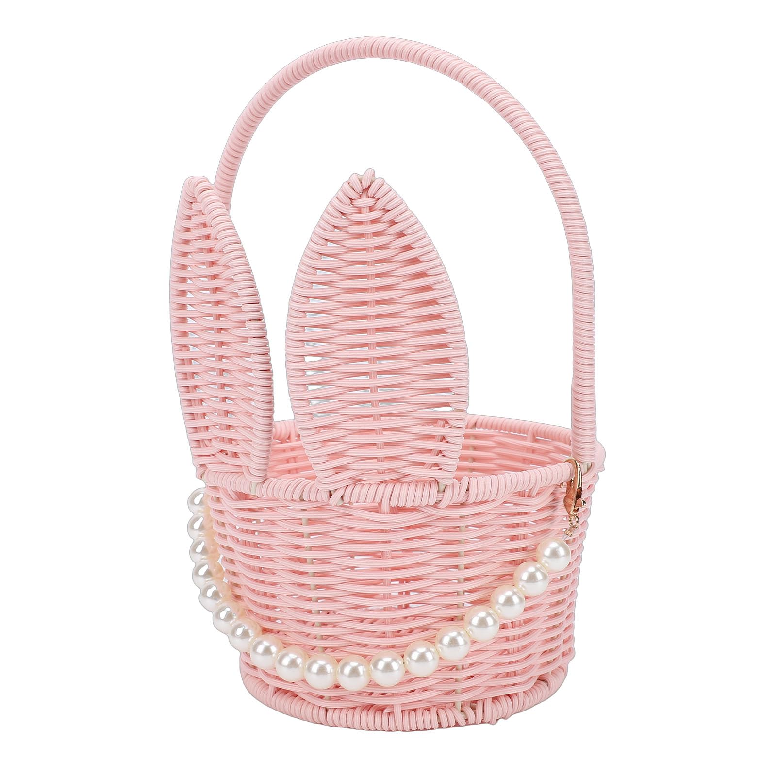 Panier de Pâques en rotin PP rose EMUKOEP pour fête et pique-nique