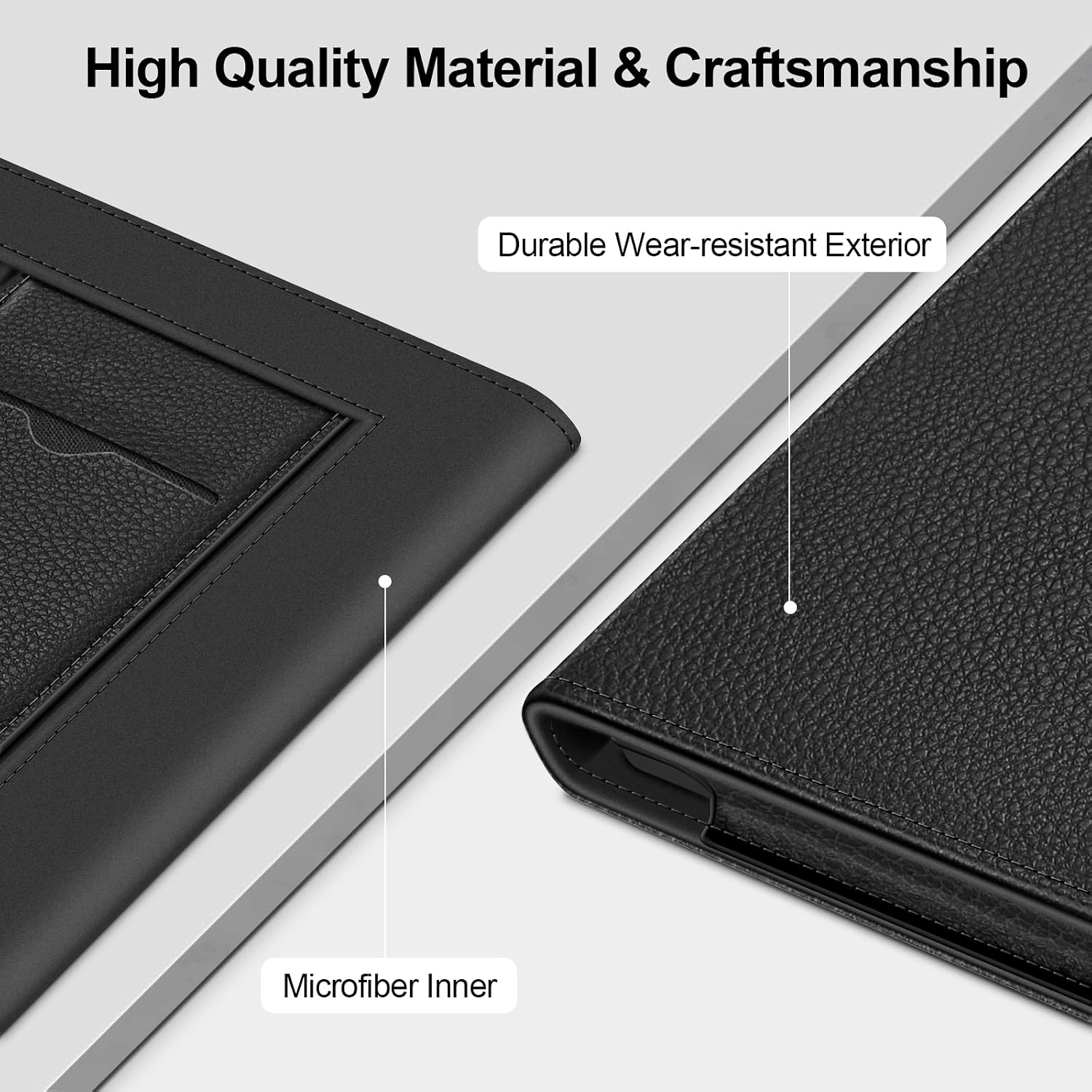 Fintie Stand Case for Kobo Libra 2 (2021 Release) - Premium PU Leather Sleeve Cover with Card Slot and Hand Strap for 7" Kobo Libra 2 eReader (Black)