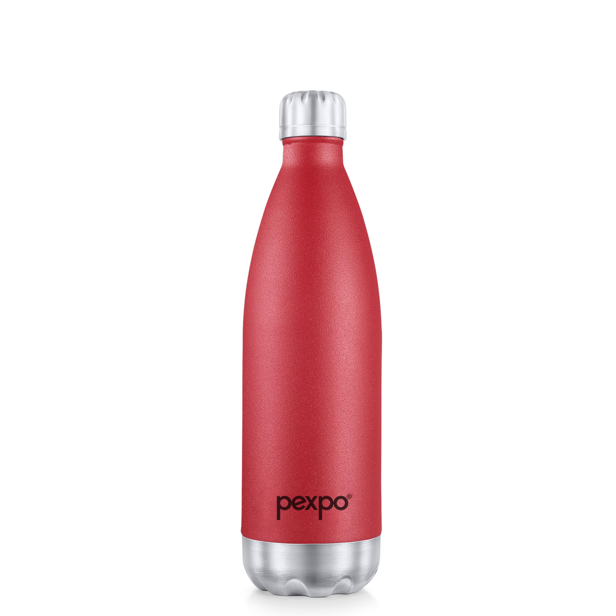 Go24 pexpo Steel Water Bottle 750ml | Hot and Cold Flask | ISI Certified Stainless Steel| 3 Layer Insulation | Leakproof | for Home, Office | 2-Year Warranty |Electro| Crimson Red