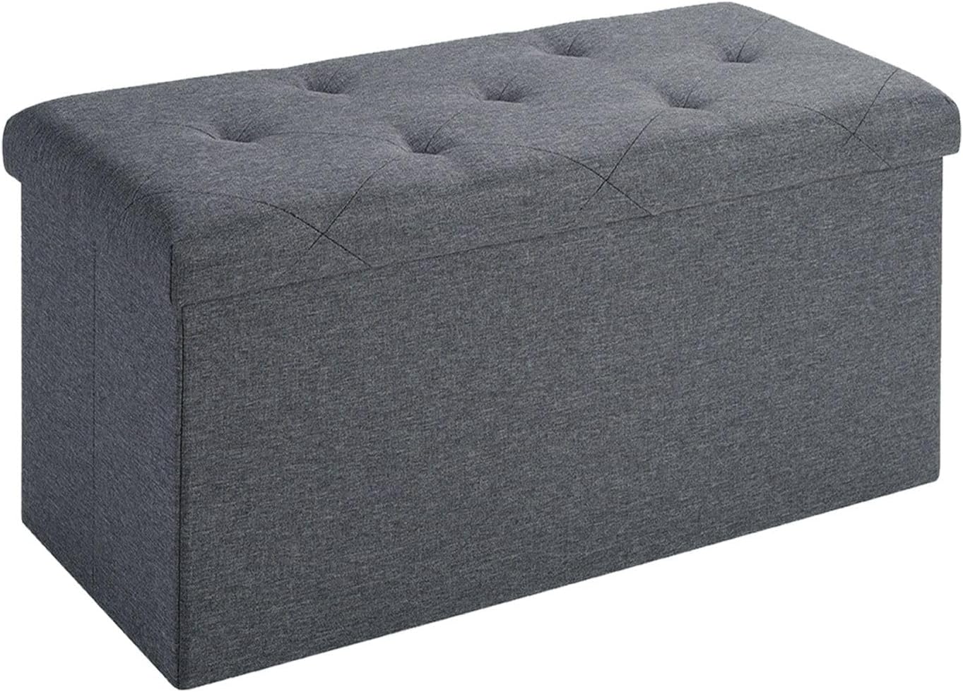 Folding Storage Ottoman Bench,for Living Room, Bedroom, Entryway(Gray,30"/35"/43"/47") (30")