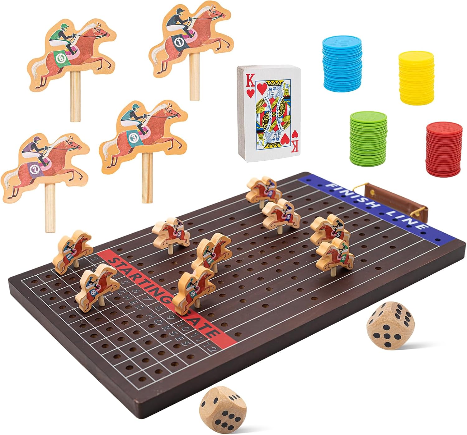 Amazon.com: Horse Race Board Games Handcrafted Wooden Set Classic ...